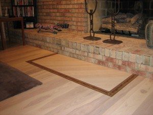 Ash Floor In Living Room and fireplace