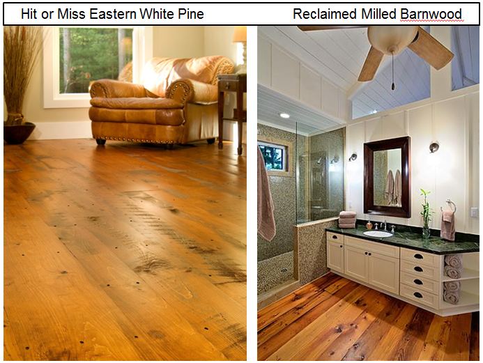 Hit Or Miss Eastern White Pine Flooring Versus Reclaimed Milled Barnwood