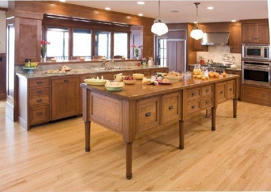 Wide Plank Flooring In Modern Kitchen