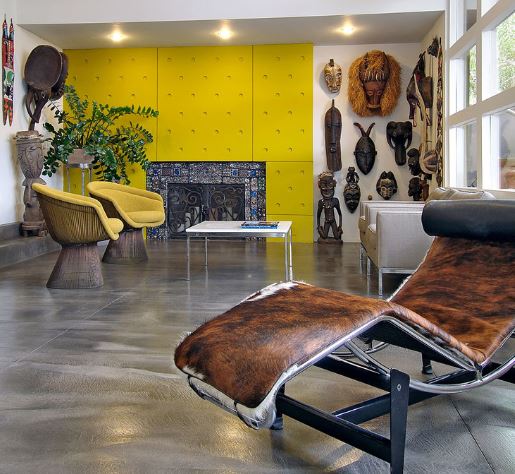 African Themed living wood With Wide Plank Floors