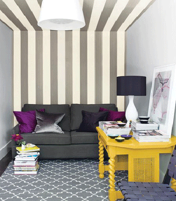Striped wallpaper for small spaces on Carlisle Wide Plank Floors Blog