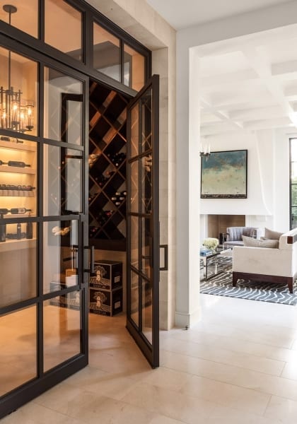 transitional wine cellar by Shm Architects in Caruth Residence