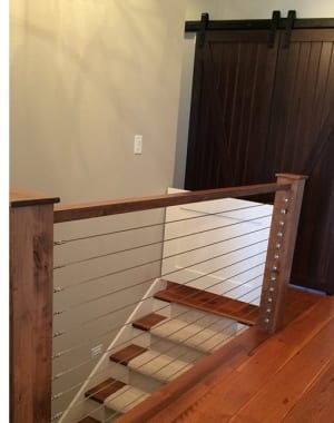 Modern Stair Rail with Hardwood flooring