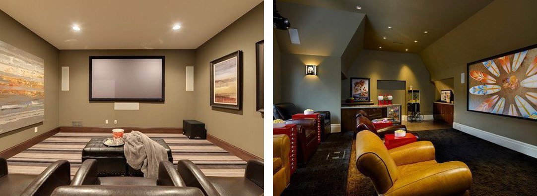 A traditional and contemporary home theater