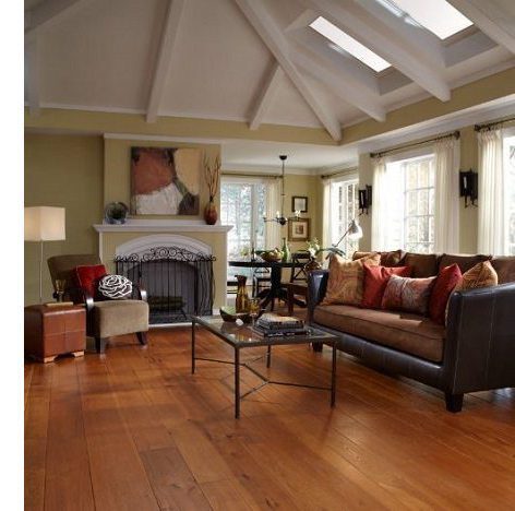 Cathedral Ceiling with Hickory Wood Floors from Carlisle Wide Plank Floors