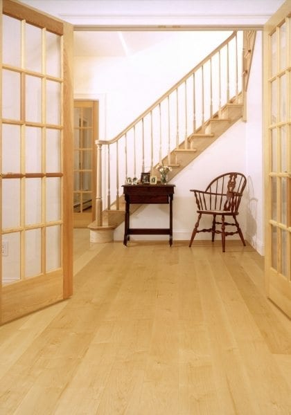 white maple hardwood flooring in entryway