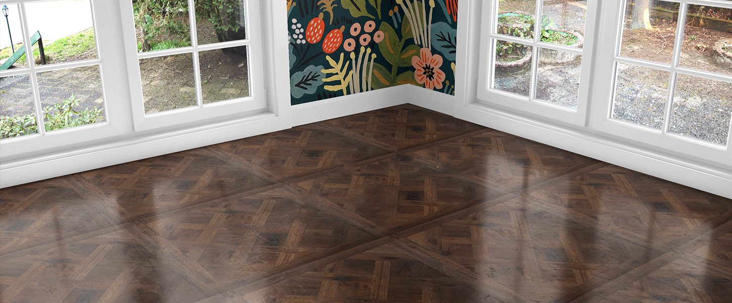Dark Versailles Parquet Pattern flooring