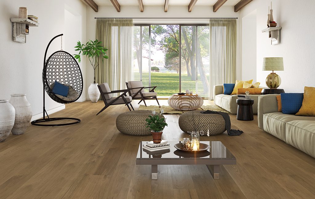 Medium Brown Floor in Casual Livingroom