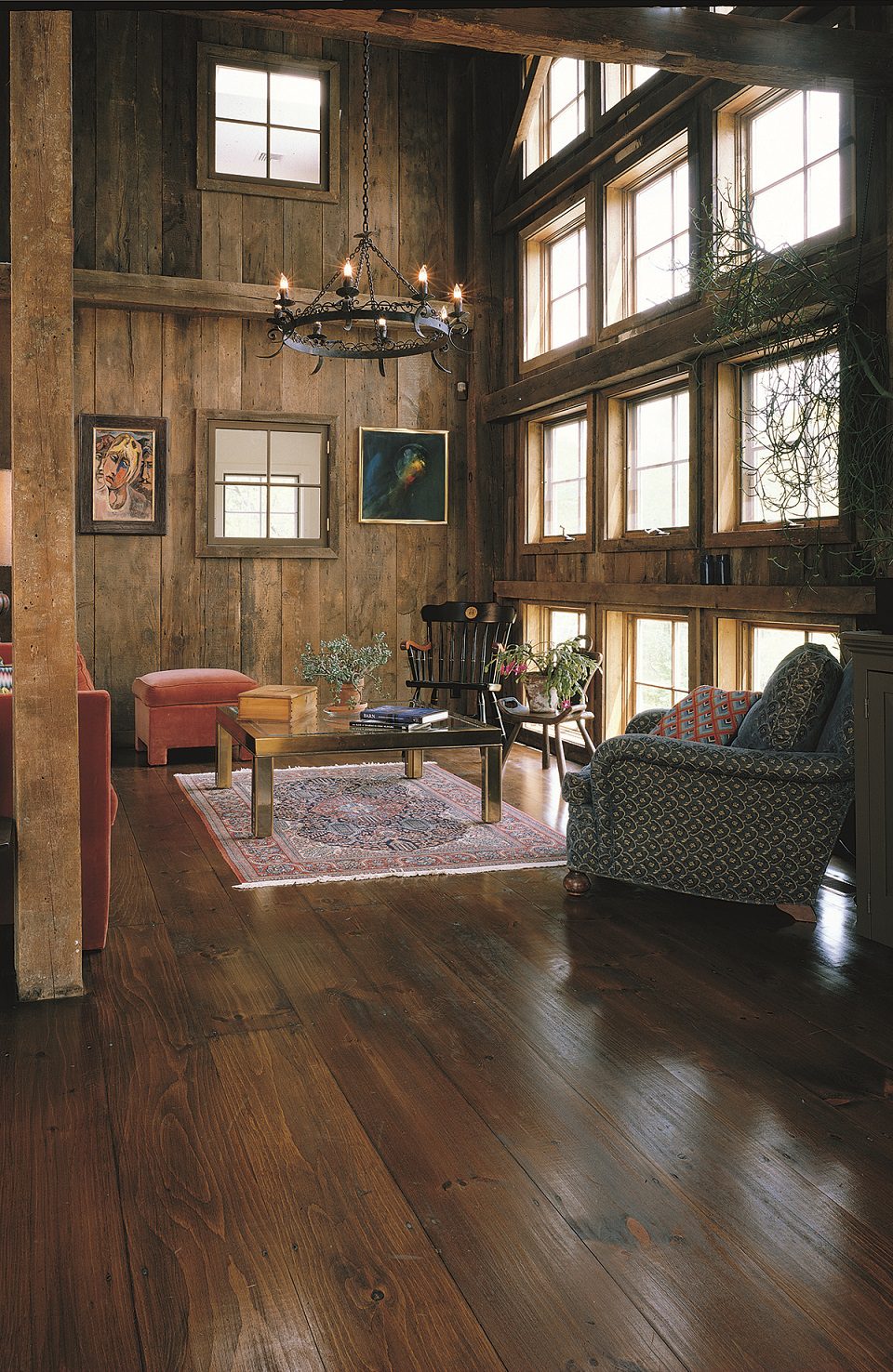 eastern white pine floor in living room