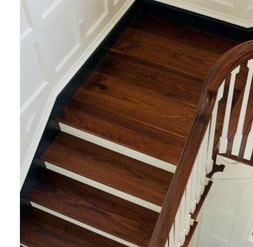 Dark Wood Flooring and Stair Treads from Carlisle Wide Plank Floors