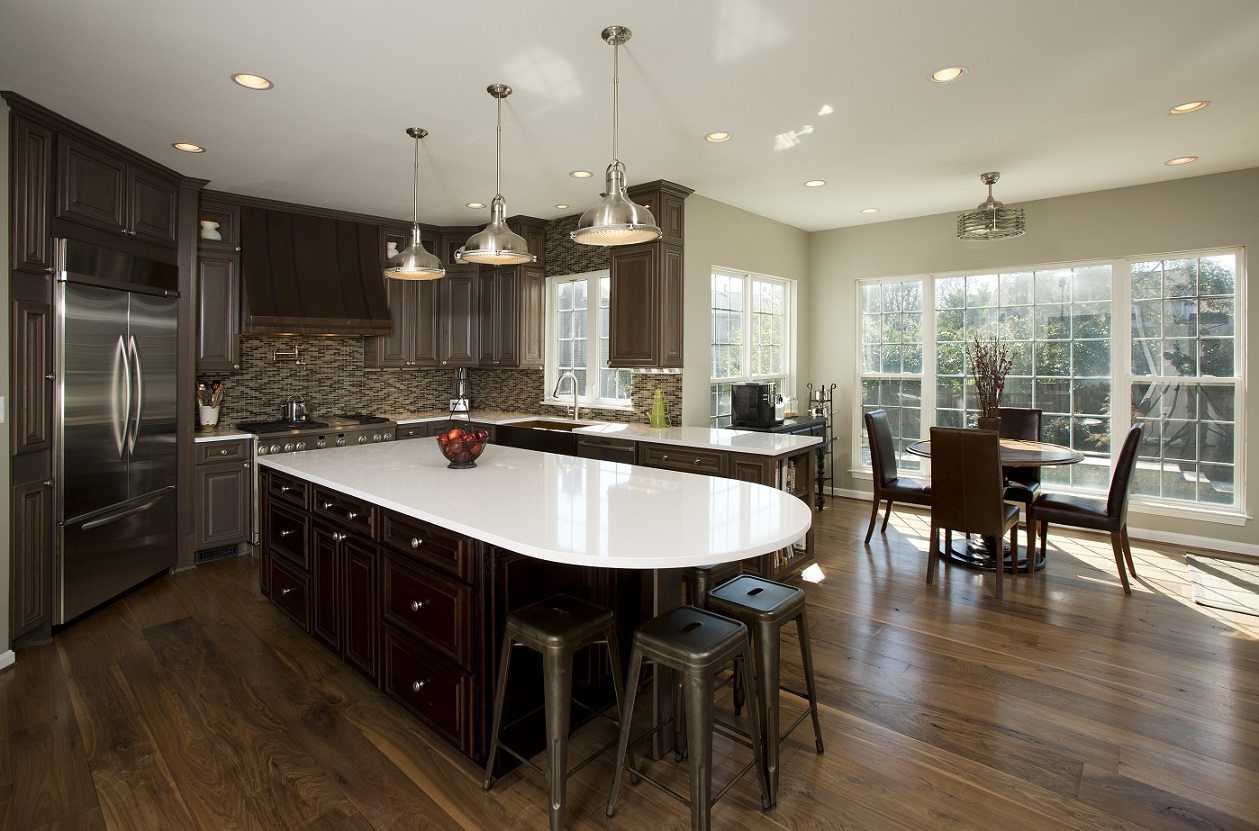 dark wood kitchen dark stained hardwood flooring and cabinets