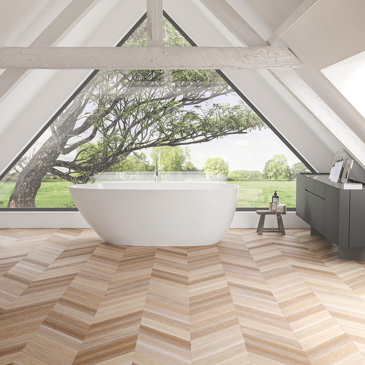 Carlisle Weekend Cottage Chevron Flooring