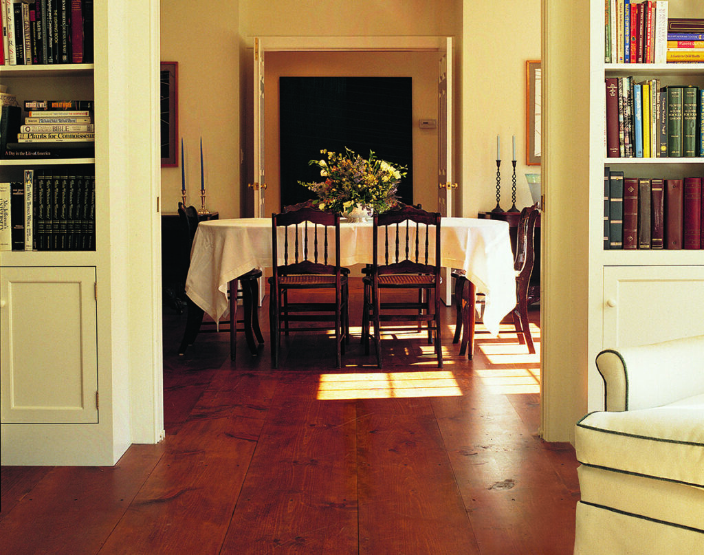 eastern white pine floor in dining room